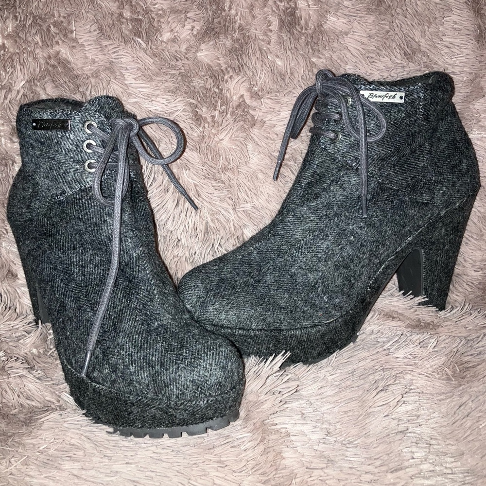 Blowfish Grey soft Herringbone Flannel bootie